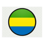 Gabon quality Flag Circle Post Card