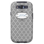Galaxy s3 case monogrammed initials black and grey