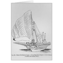 Galley of the 16th century greeting cards