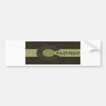Galt's Gulch - Grey and Gold Combo Design Bumper Sticker