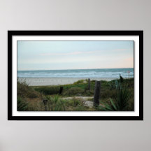 Galveston Beach Near Sunset Print