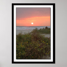 Galveston Sunrise on East Beach Print