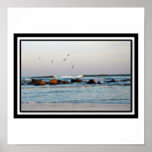Galveston Texas Beach at dusk Poster