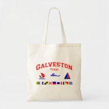 Galveston TX Signal Flags Tote Bags