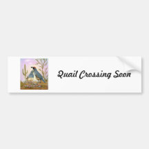 Gambel Quail Crossing Bumper Sticker