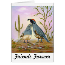 Gambel Quails Friend Forever Card
