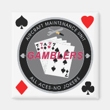 Gambler Magnet Coin Black with Suits
