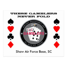 Gambler Post Card Black Coin Front