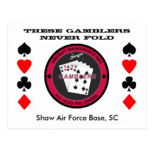 Gambler Post Card Red Coin Front