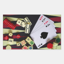 Gambling casino gaming pieces rectangular stickers
