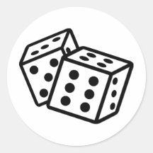 gambling dice cubes casino round sticker