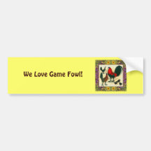 Game Fowl Flowered Frame Bumper Stickers