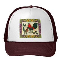 Game Fowl Flowered Frame Hat