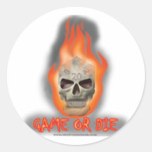 Game or Die Round Stickers