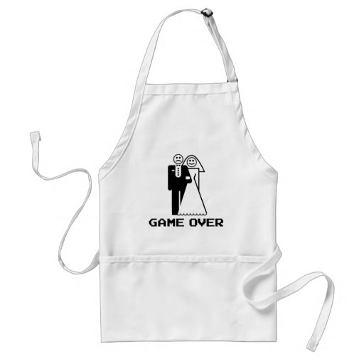 Game Over Marriage Game Over Funny tshirt Apron