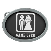 Game Over Marriage Just Married Oval Belt Buckle