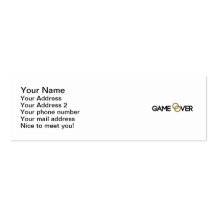 Game over Wedding rings Business Cards