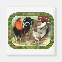 Gamefowl On the Farm Fridge Magnets