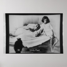 Gandhi fasting with Indira Print