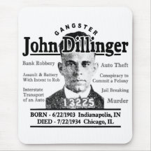 Gangster John Dillinger Mousepads