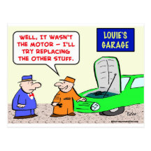 garage replace motor postcard