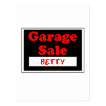 Garage Sale Betty Postcard