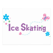 Garden Flutter Ice Skating Postcards