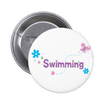 Garden Flutter Swimming Pinback Buttons