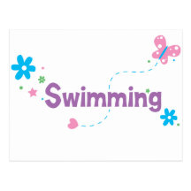 Garden Flutter Swimming Postcard