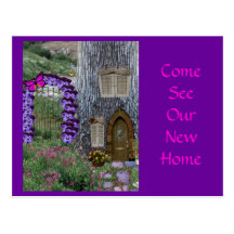 Garden Gate Fairy Cottage Postcard