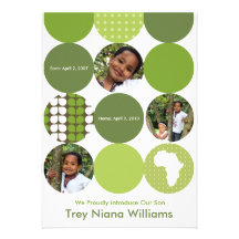 Garden Green Circles Custom Invitations