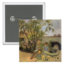 Garden in the Rue Carcel - Paul Gauguin Pinback Buttons