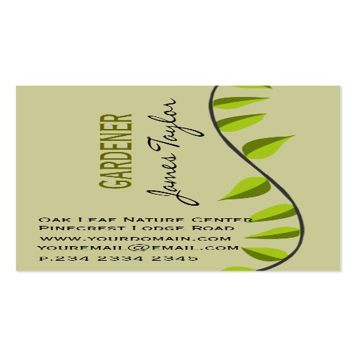 Garden Leaf Gardening   Green Business Card Template