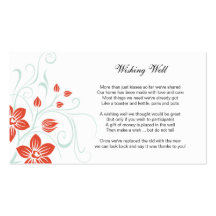 Garden Weddings -Orange n Blue Wishing Well Business Card Templates