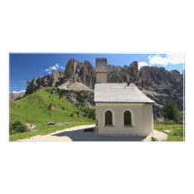 Gardena pass - small church custom photo card