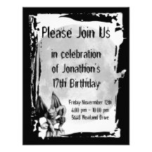 Gargoyle and Full Moon Gothic Birthday Invitation