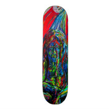 Gargoyle Sci Fi Winged Creature Oil Paint Colorful Skateboards