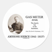Gas Metre (Ambrose Bierce The Devil's Dictionary) Stickers