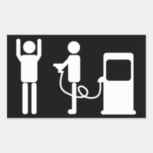Gas Pump Robbery Rectangular Stickers