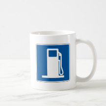 Gas Station Street Sign Mugs