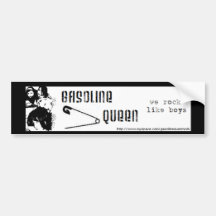Gasoline Queen B&W Bumper Sticker