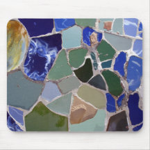 Gaudi Blue Mosaics Mouse Pad