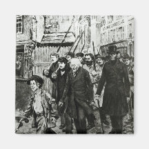 Gavroche Leading a Demonstration Fridge Magnet