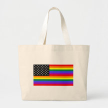 Gay America Pride Flag Tote Bag