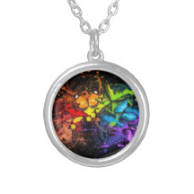 gay pride butterfly necklace