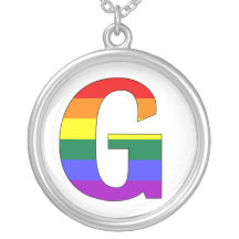 Gay Pride Diversity Rainbow Initilal Necklaces