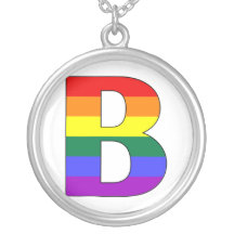 Gay Pride Diversity Rainbow Initilal Necklaces