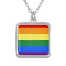 Gay Pride Flag Design Custom Necklace