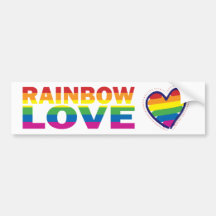 Gay Pride Love Heart Bumper Stickers
