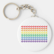 Gay Pride Rainbow Dachshunds Keychains